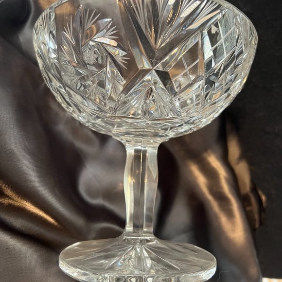 Vintage 1950's Polish Crystal Footed Bowl - Picture 3 of 6